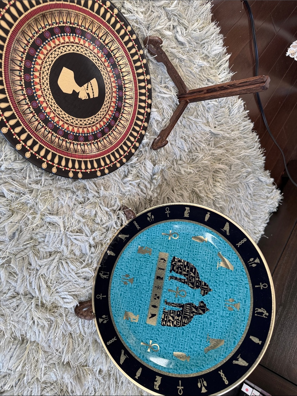 2 Egyptian Motif Decorative Tin Plate decoration - The British museum